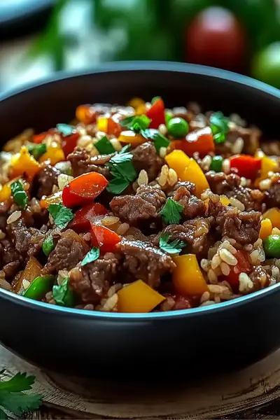 Beef and Pepper Rice Bowl