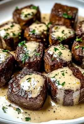 Garlic Butter Steak Bites with Parmesan Cream Sauce