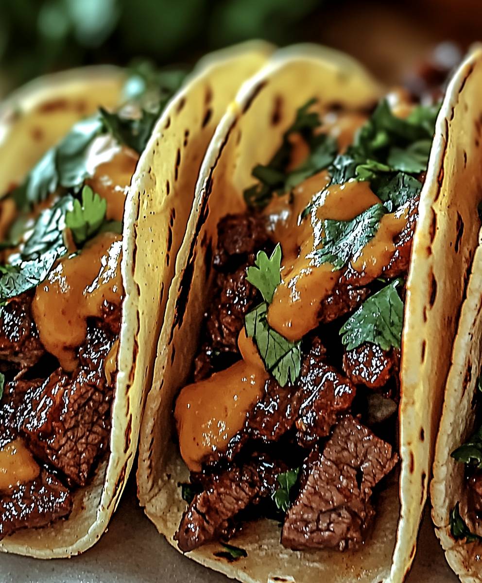 Garlic Butter BBQ Beef Tacos