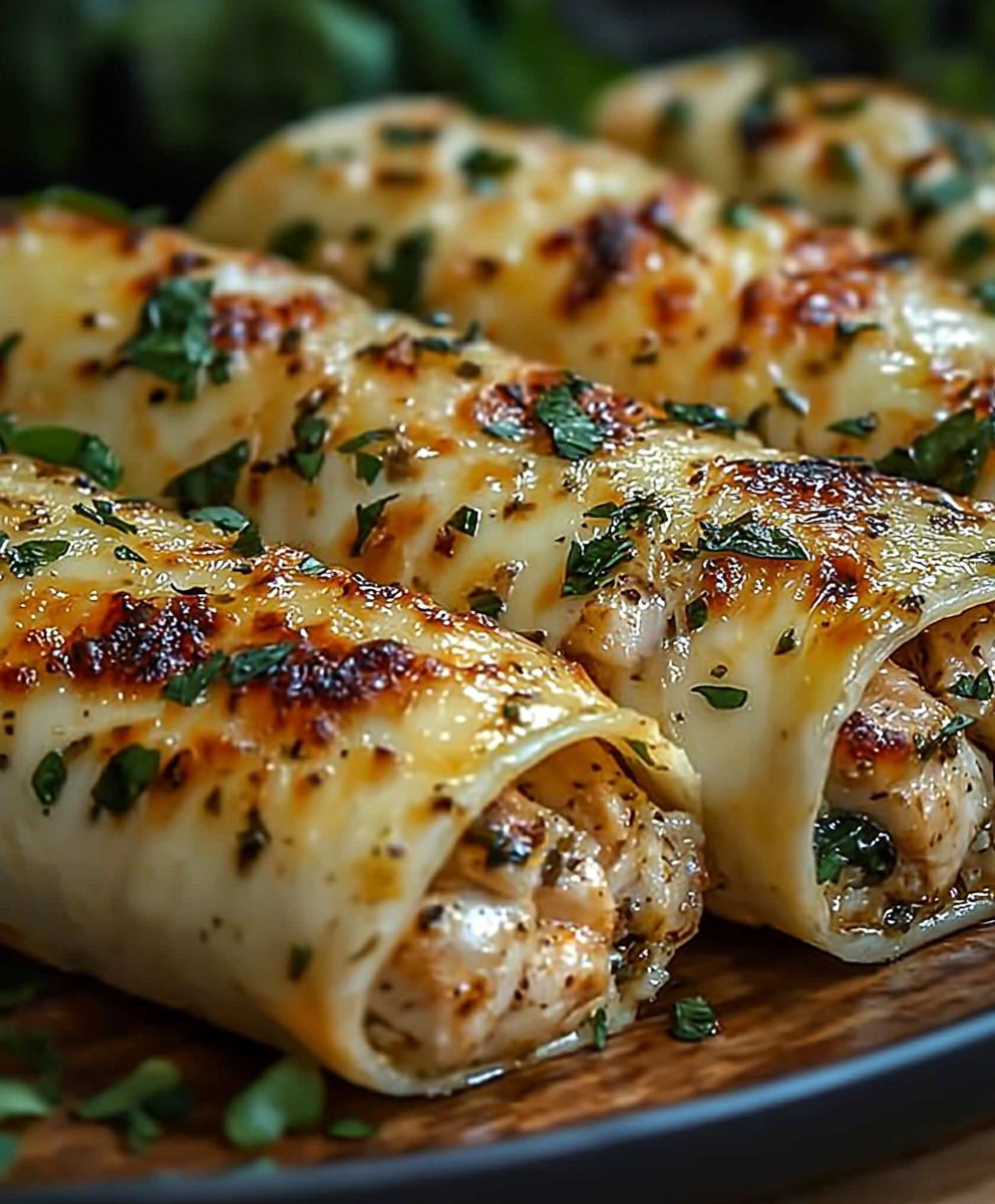 Cheesy Garlic Chicken Wraps
