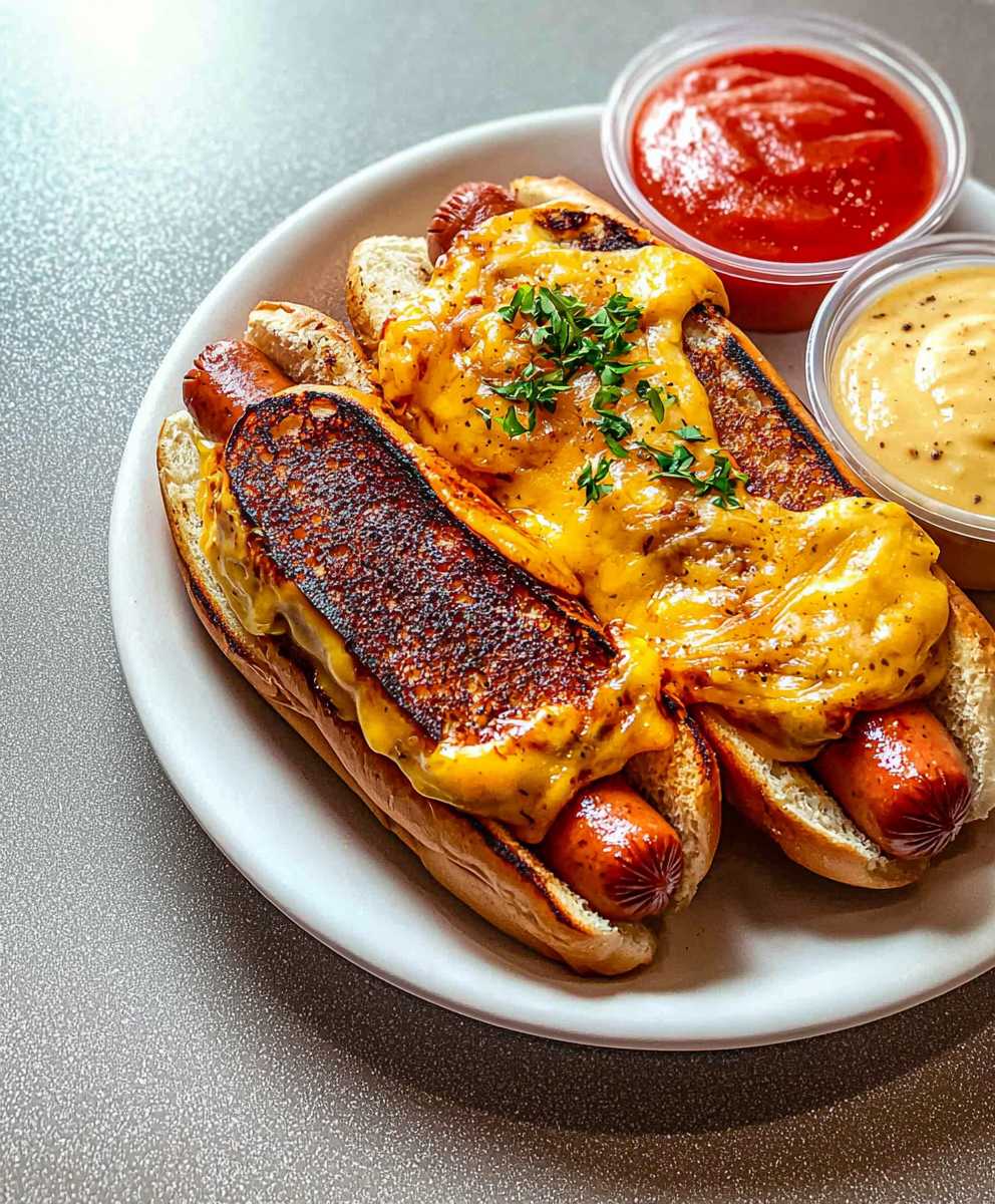 Air Fryer Grilled Cheese Hot Dogs