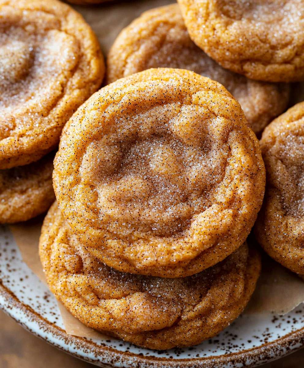 Chewy Pumpkin Snickerdoodle Cookies