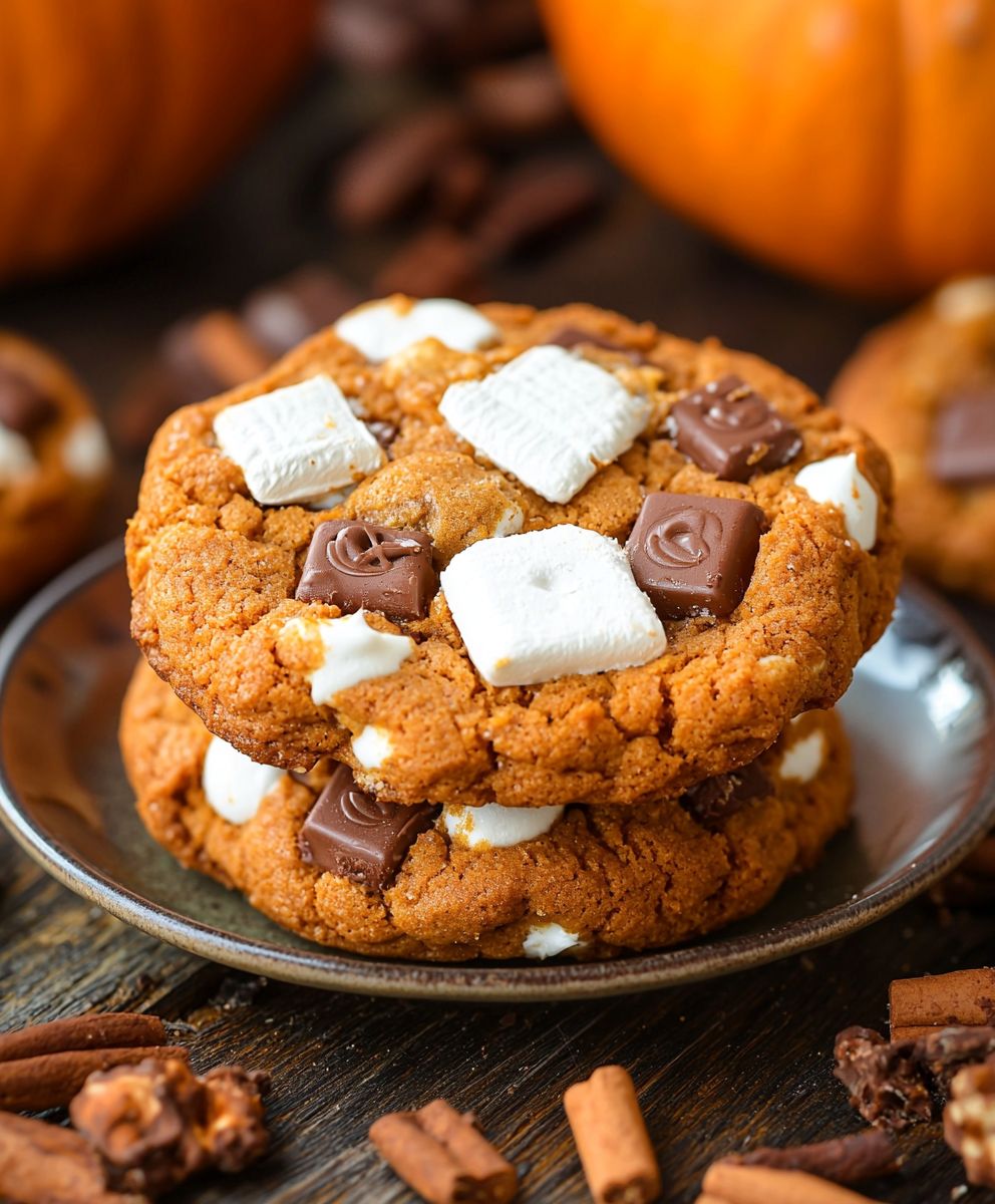 Pumpkin S'mores Cookies