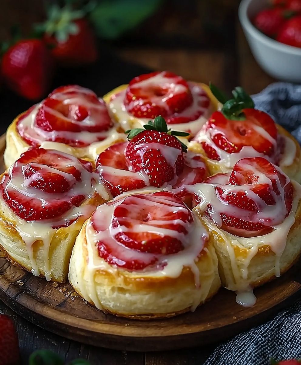 Strawberry Cheesecake Sweet Rolls