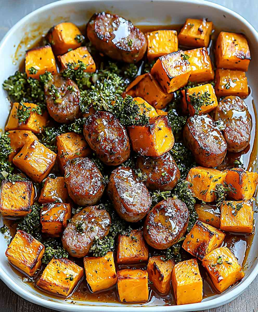 Sausage Sweet Potatoes Honey Garlic