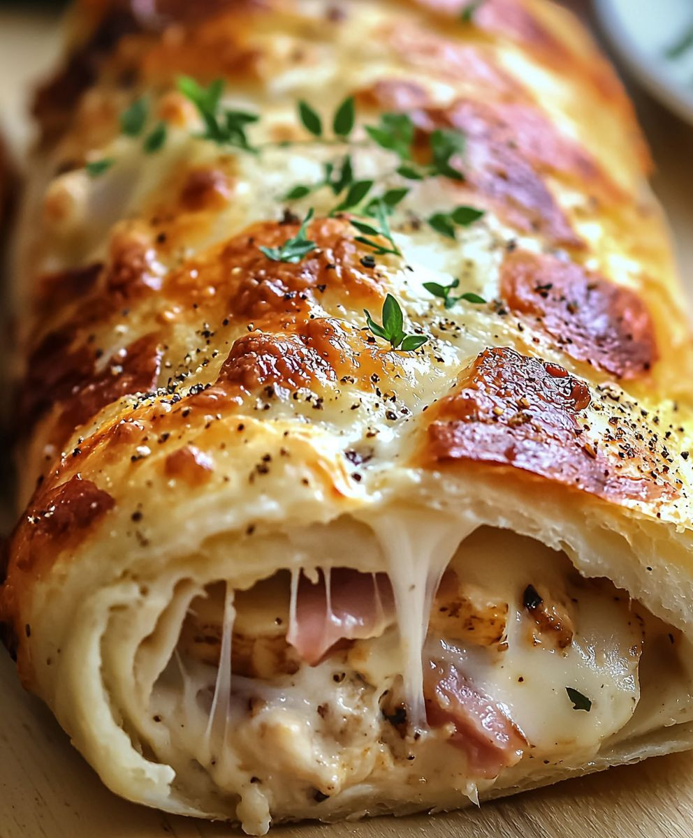 Chicken Cordon Bleu Stromboli
