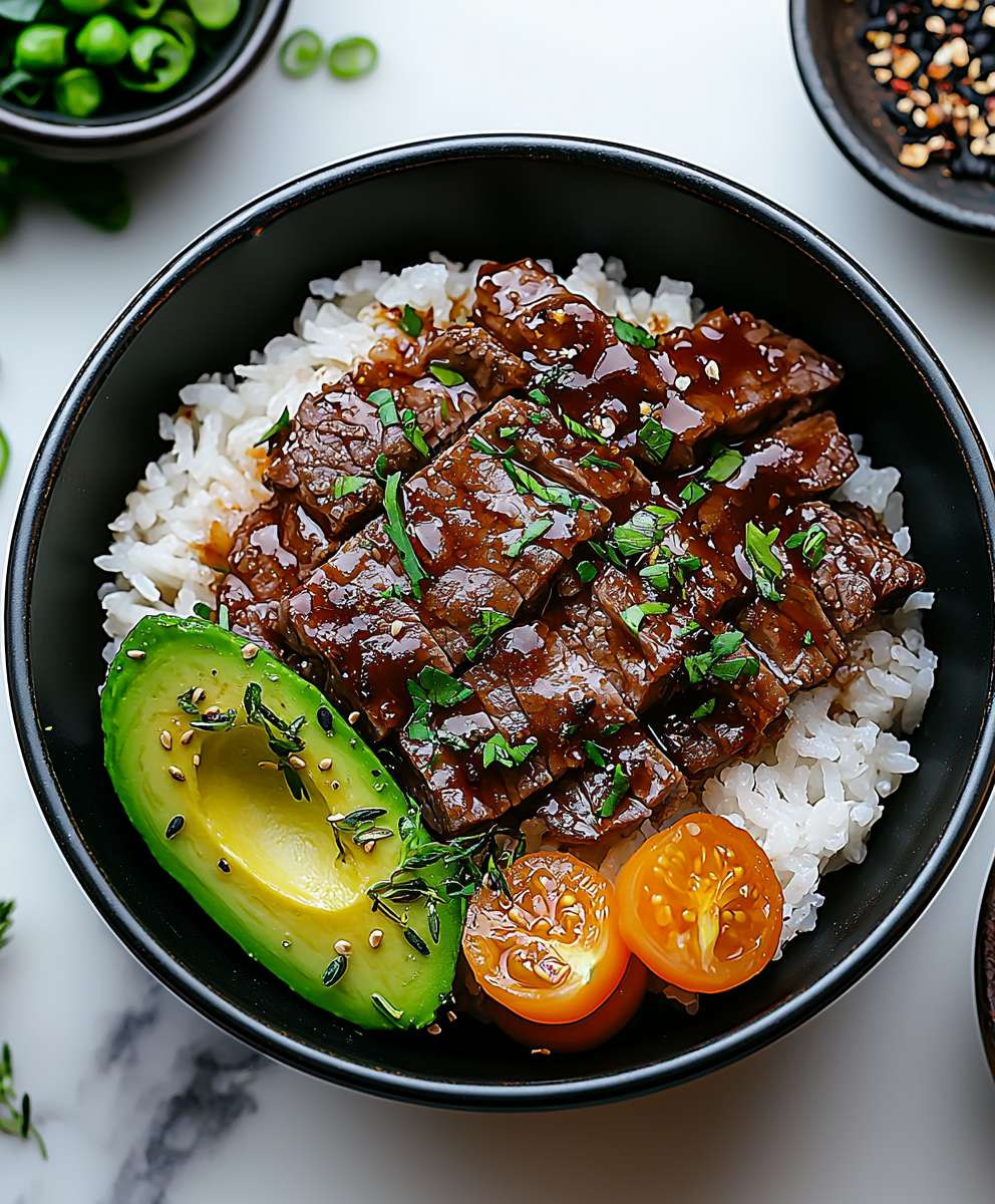 Steak Avocado Rice Bowl
