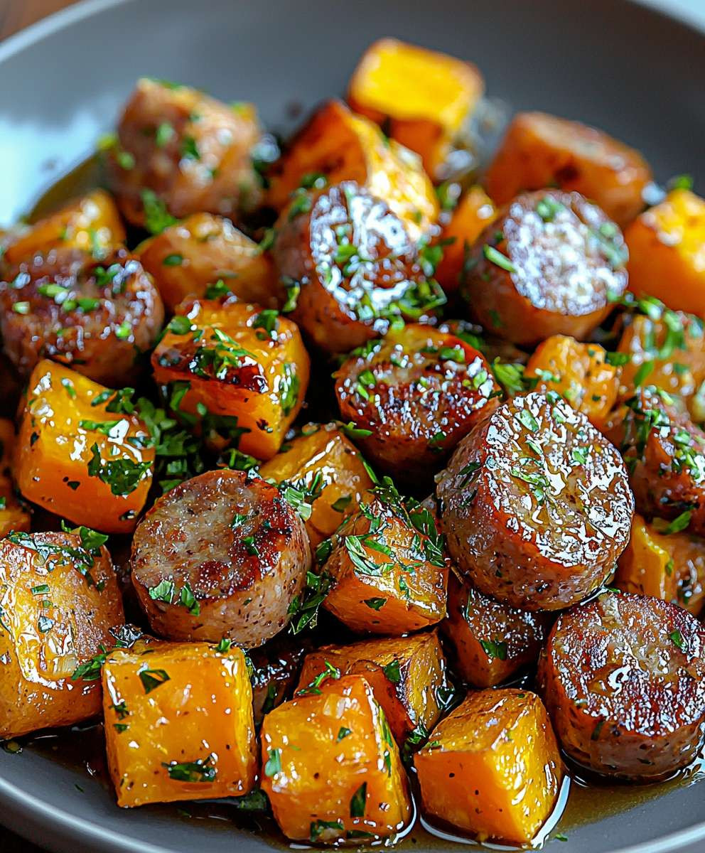 Sausage Sweet Potatoes Honey Garlic