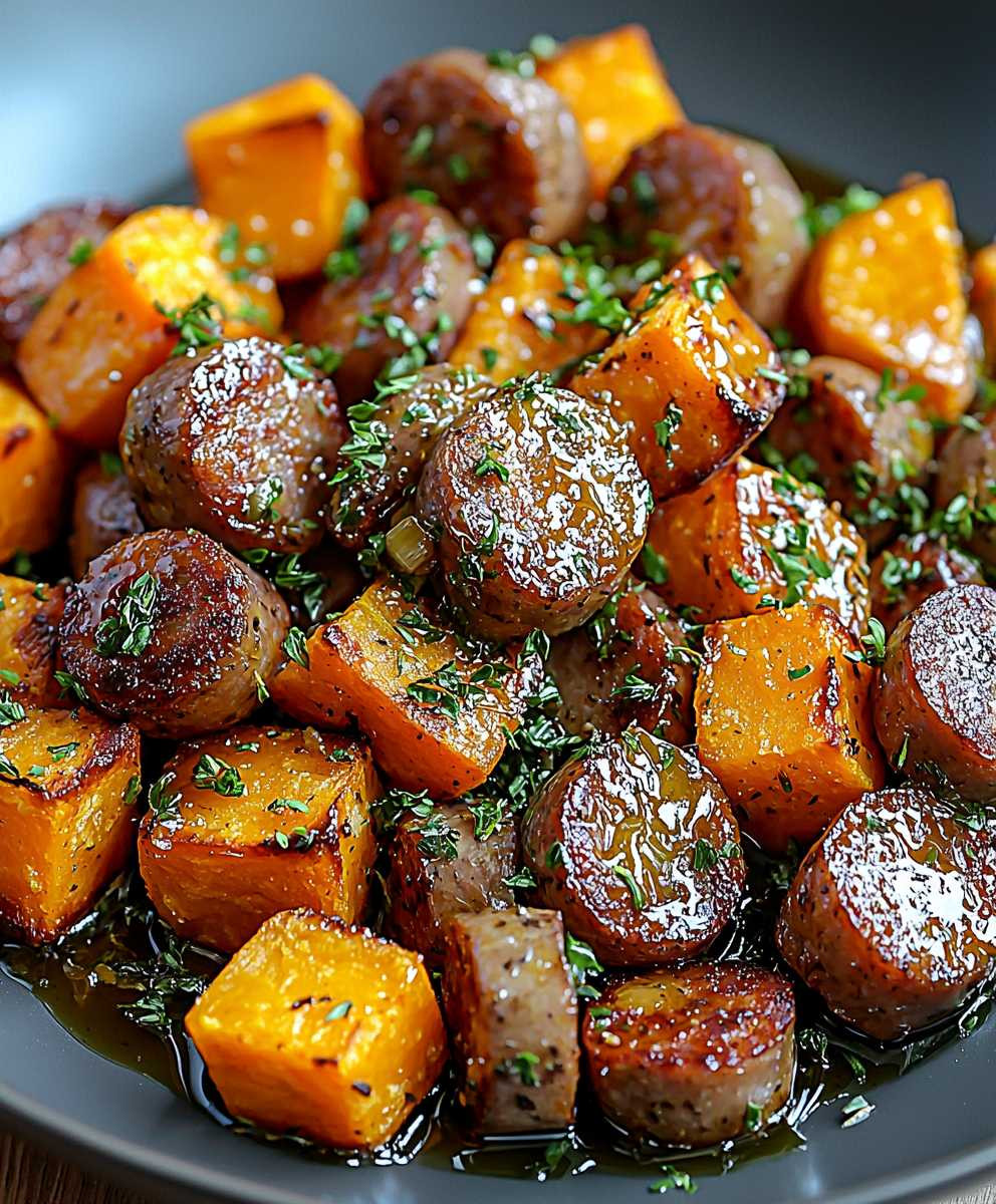 Sausage Sweet Potatoes Honey Garlic