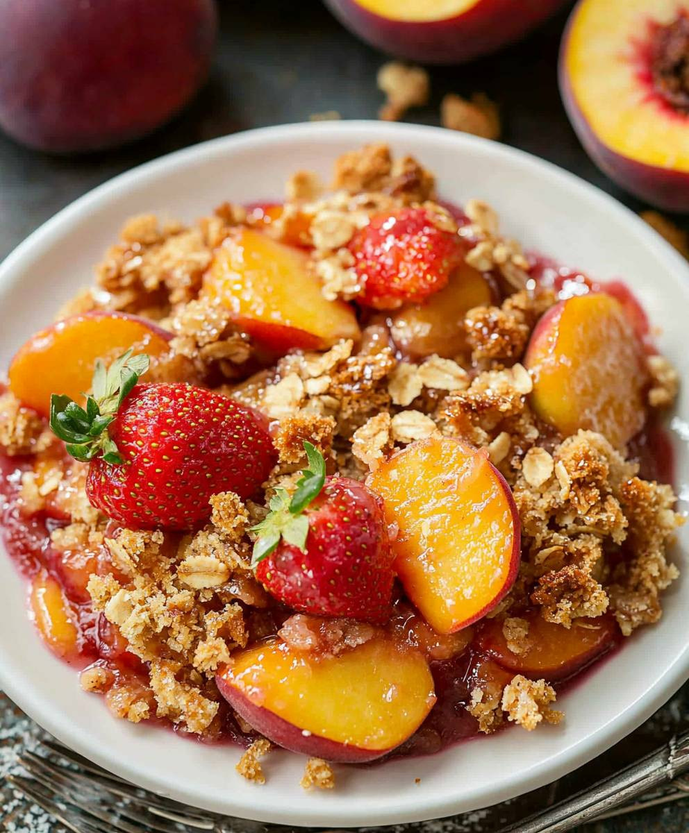 Strawberry Peach Crisp Dessert