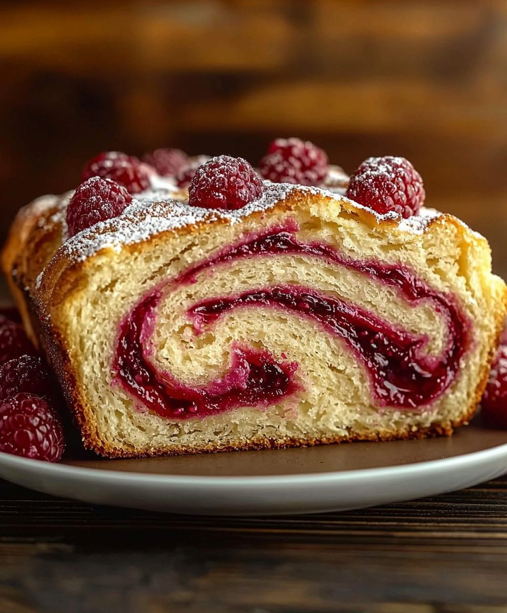 Raspberry Swirl Brioche Loaf