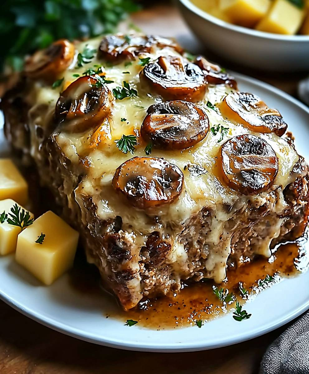 Mushroom Swiss Cheese Meatloaf
