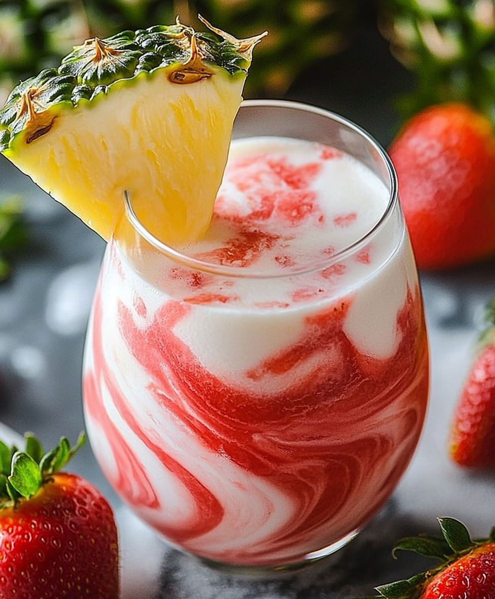 Virgin Strawberry Piña Colada Drink