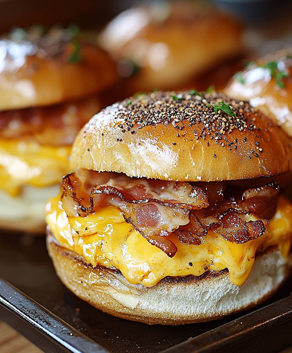 Breakfast Sliders with Bacon Egg Cheese