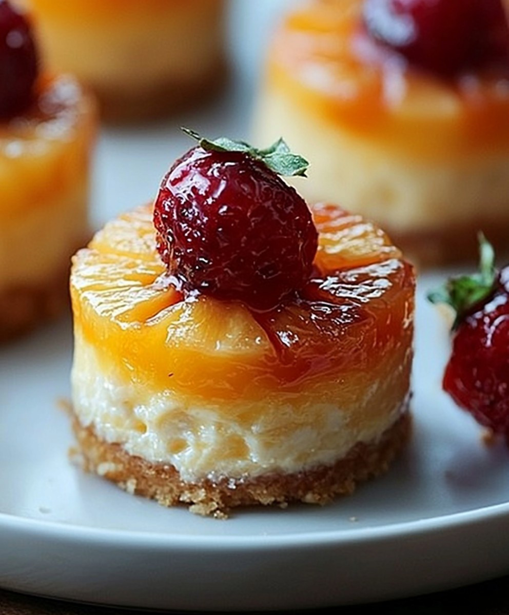 Mini Pineapple Upside-down Cheesecakes