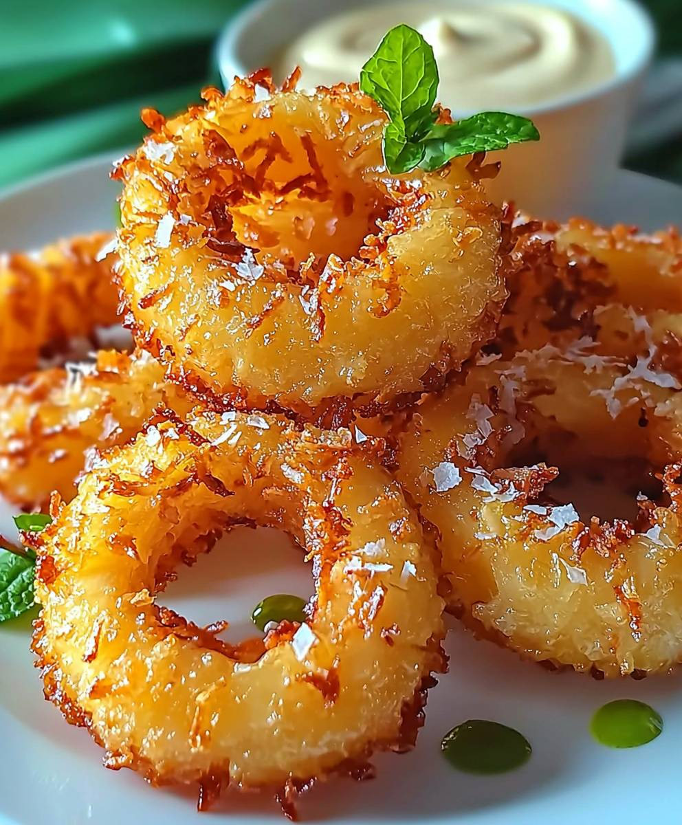 Fried Pineapple Rings Snack