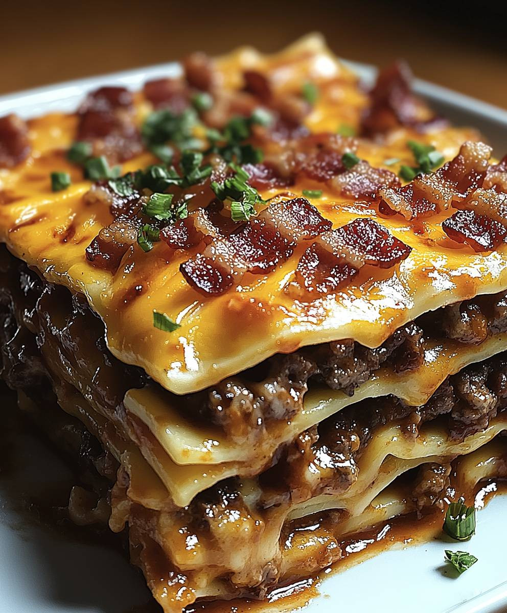 BBQ Bacon Cheeseburger Lasagna