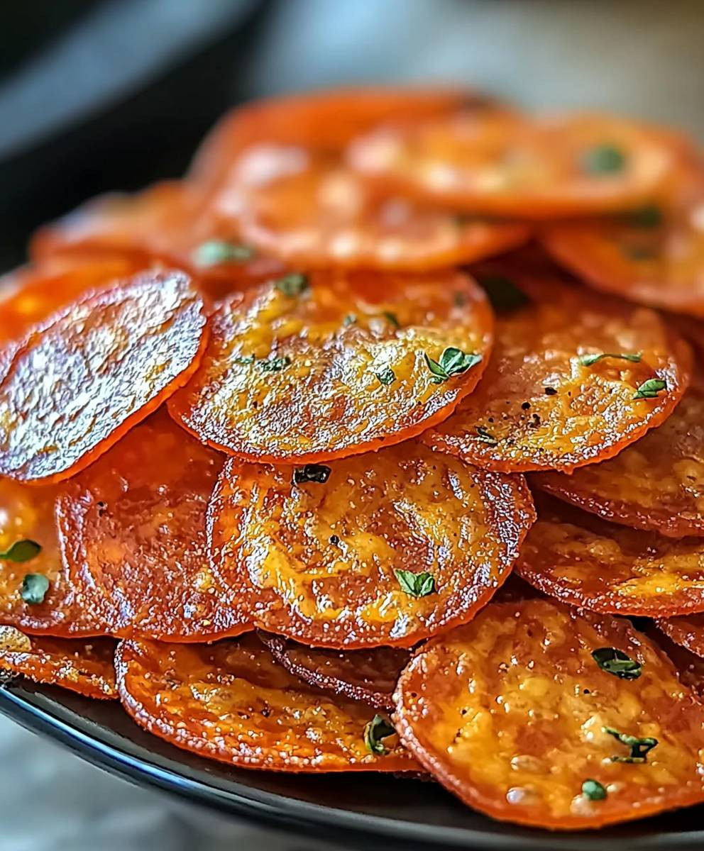Keto Pepperoni Cheese Crisps