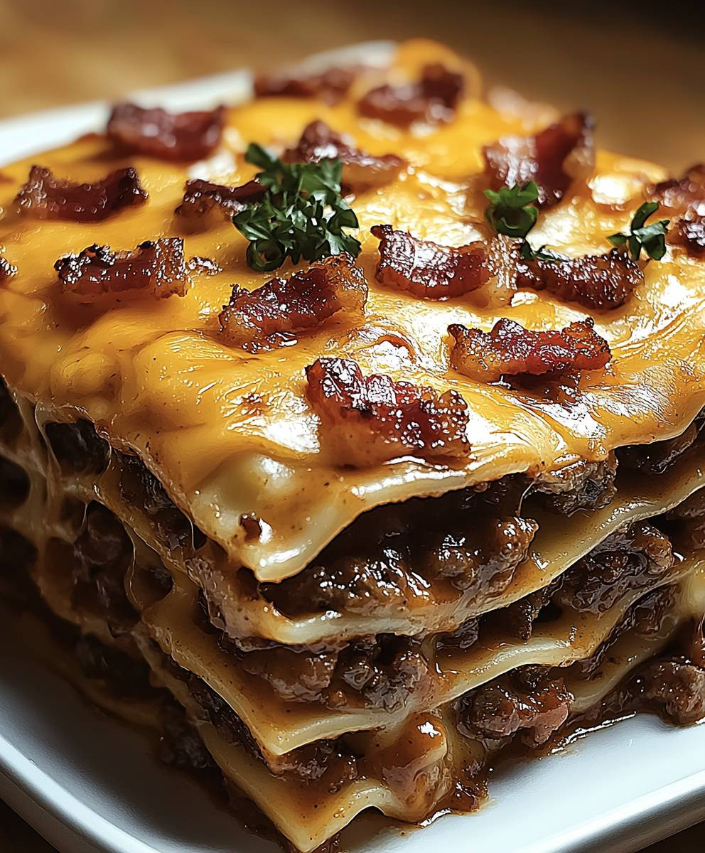 BBQ Bacon Cheeseburger Lasagna