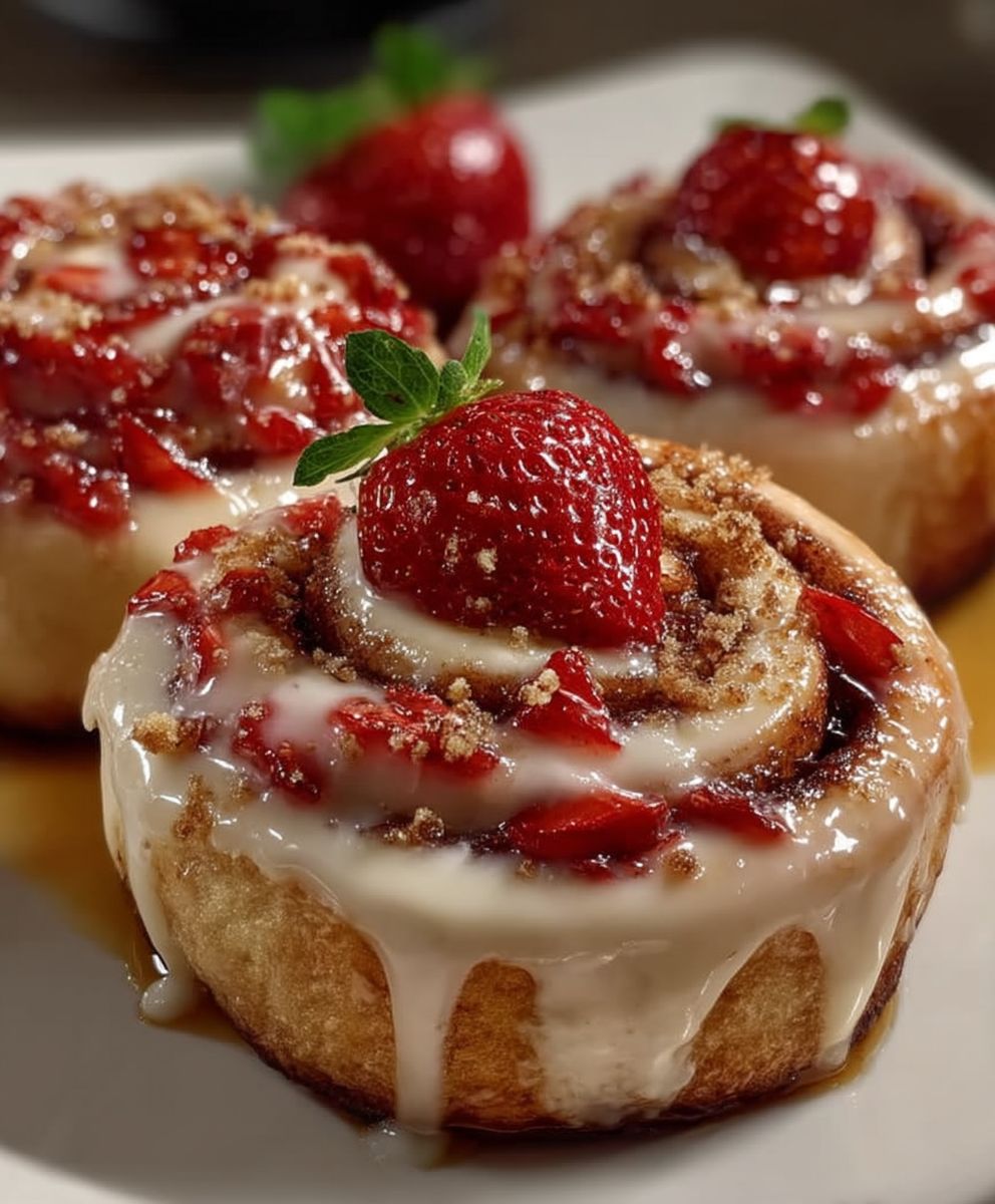 Strawberry Cheesecake Cinnabon Rolls
