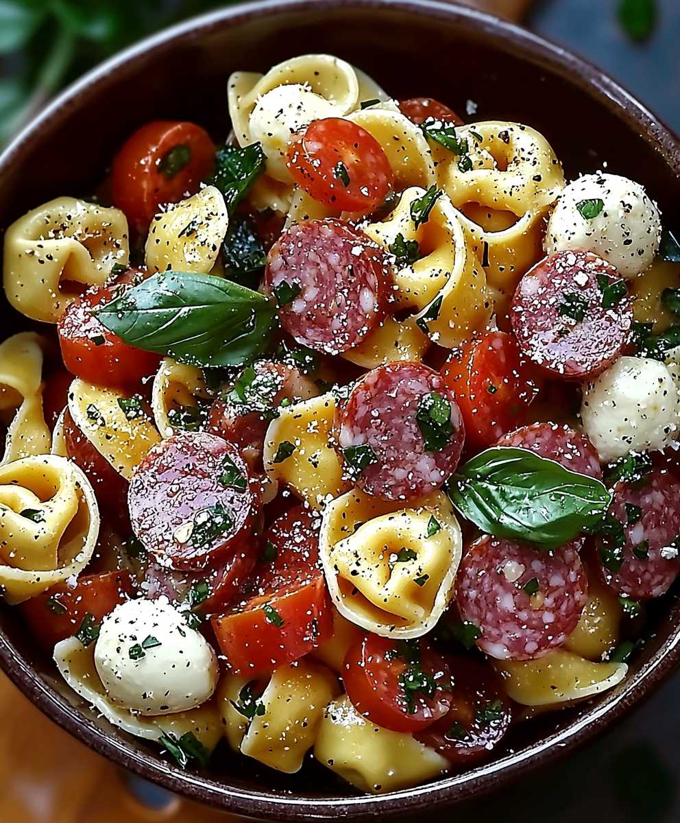 Salami Mozzarella Tortellini Salad