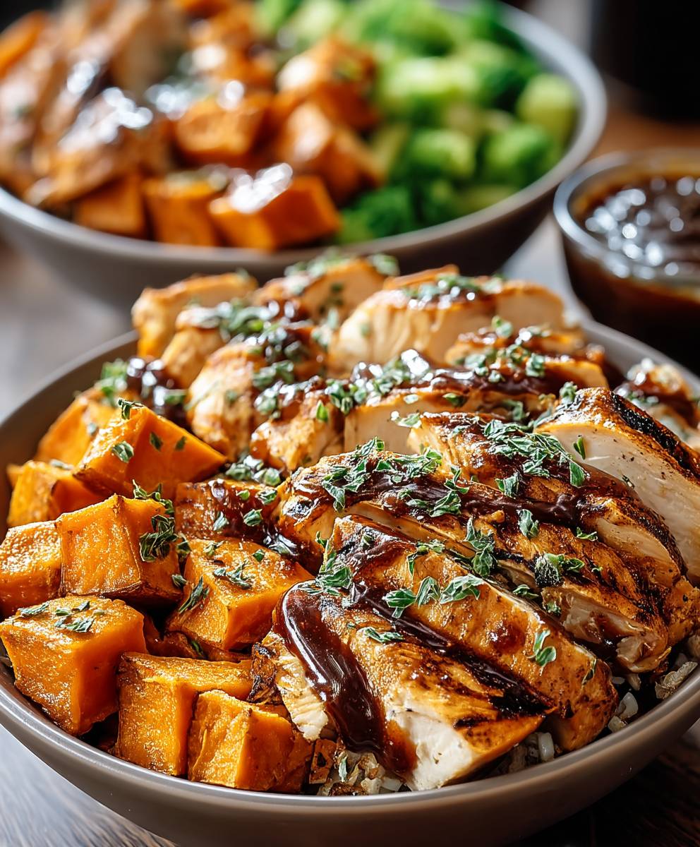 BBQ Chicken Sweet Potato Bowls