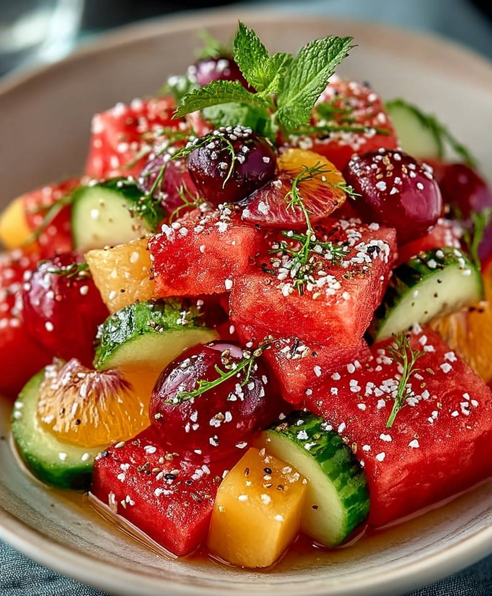 Peach watermelon salad