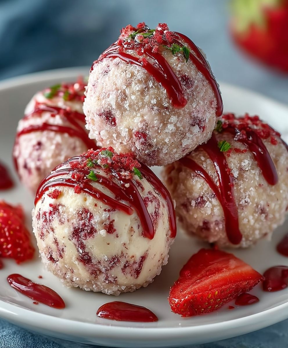 Strawberry cheesecake protein balls