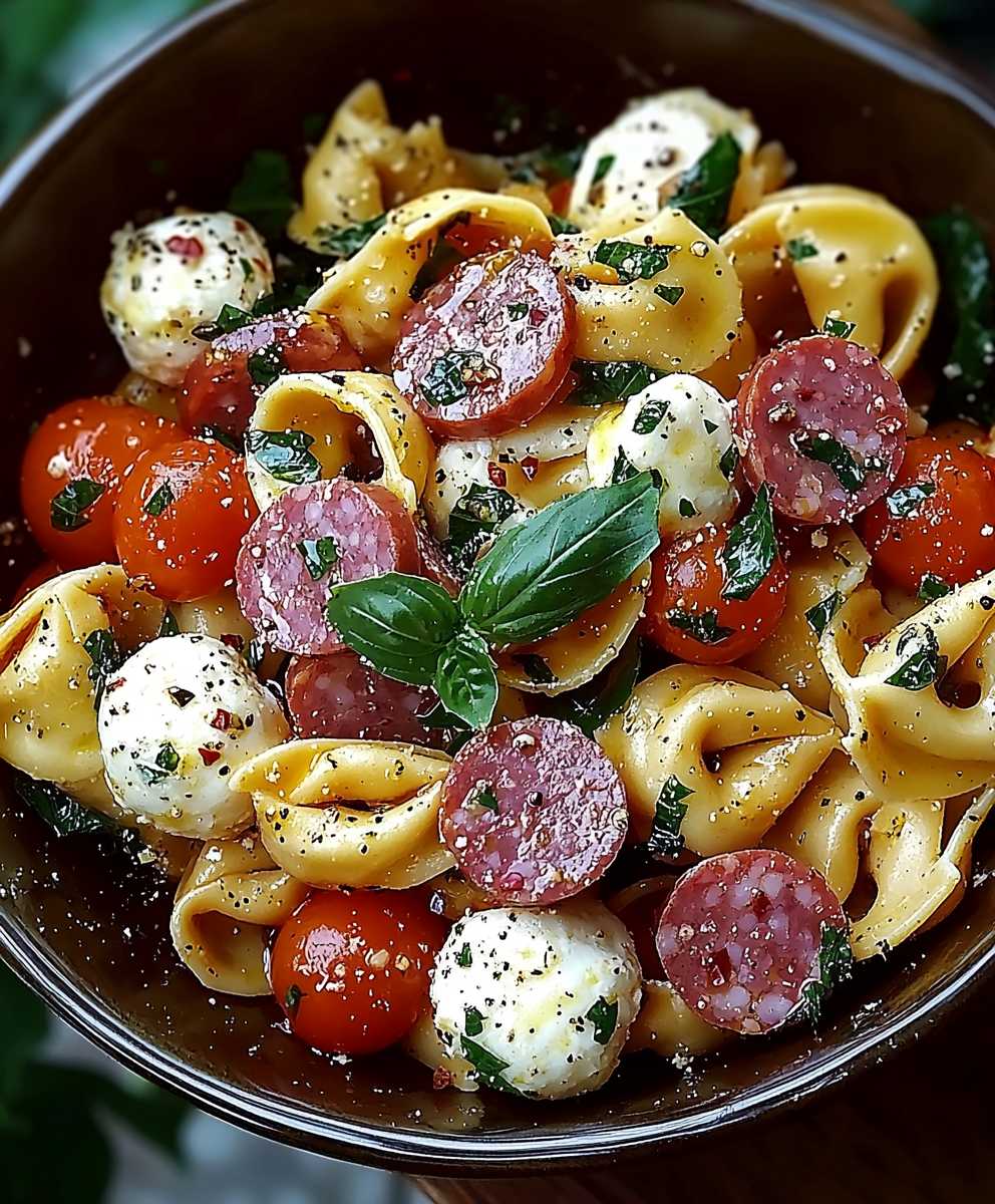 Salami Mozzarella Tortellini Salad