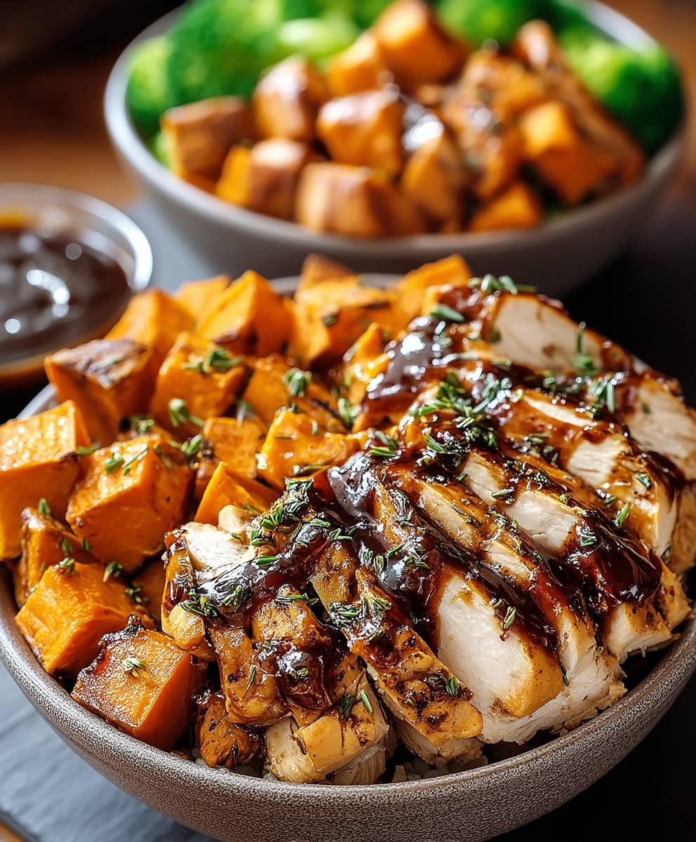 BBQ Chicken Sweet Potato Bowls