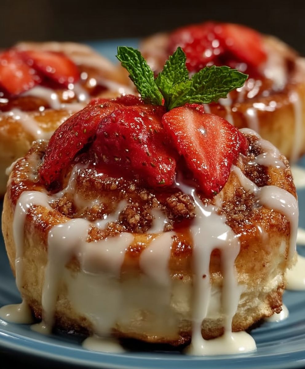 Strawberry Cheesecake Cinnabon Rolls