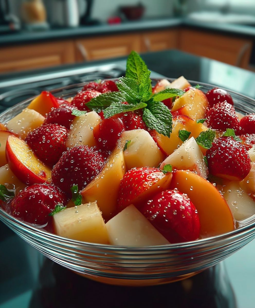 Summer peach fruit salad