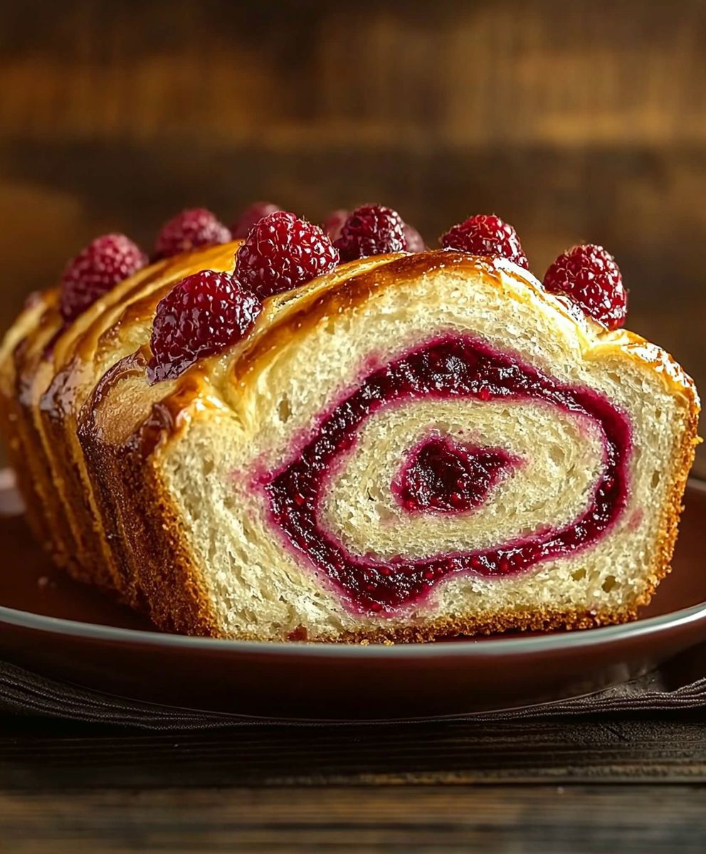 Raspberry Swirl Brioche Loaf
