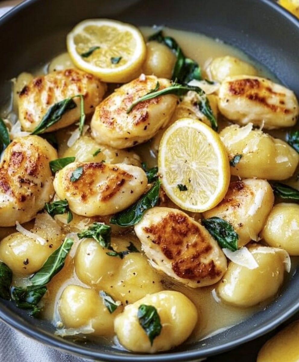 Lemon Chicken Gnocchi Dish