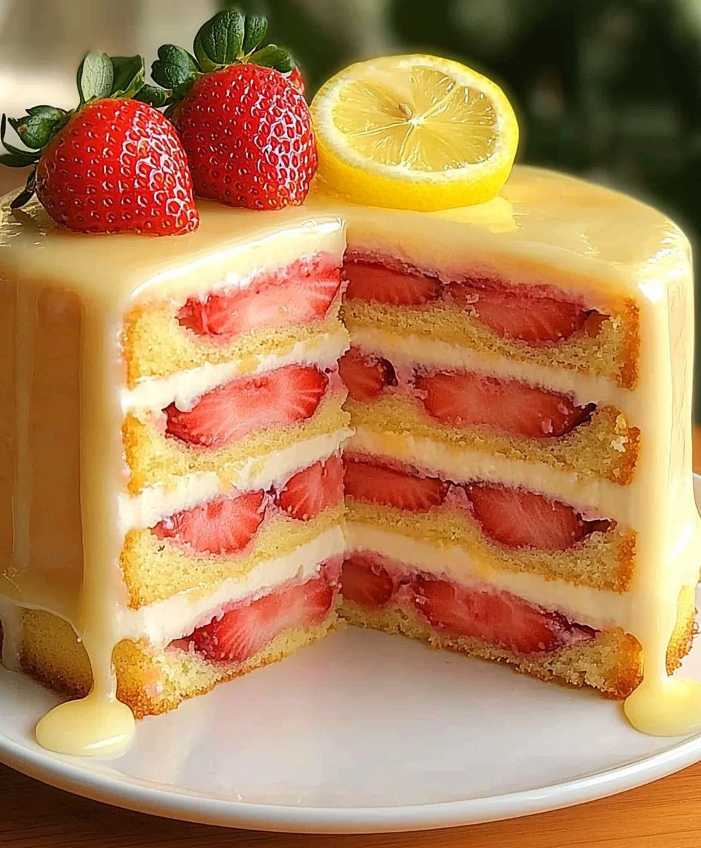 Strawberry Lemonade Layer Cake