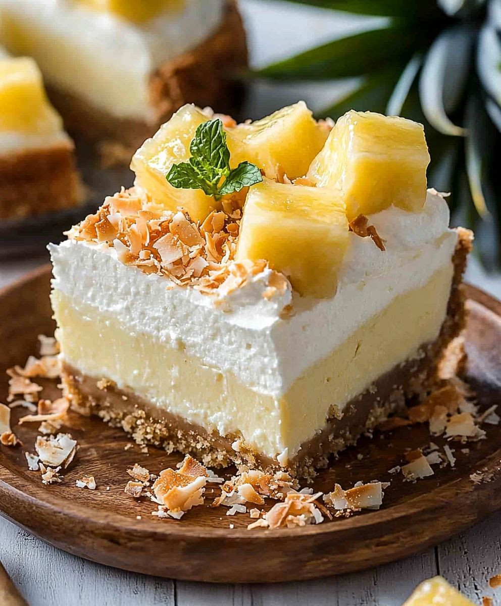 Coconut Pineapple Cheesecake Dessert