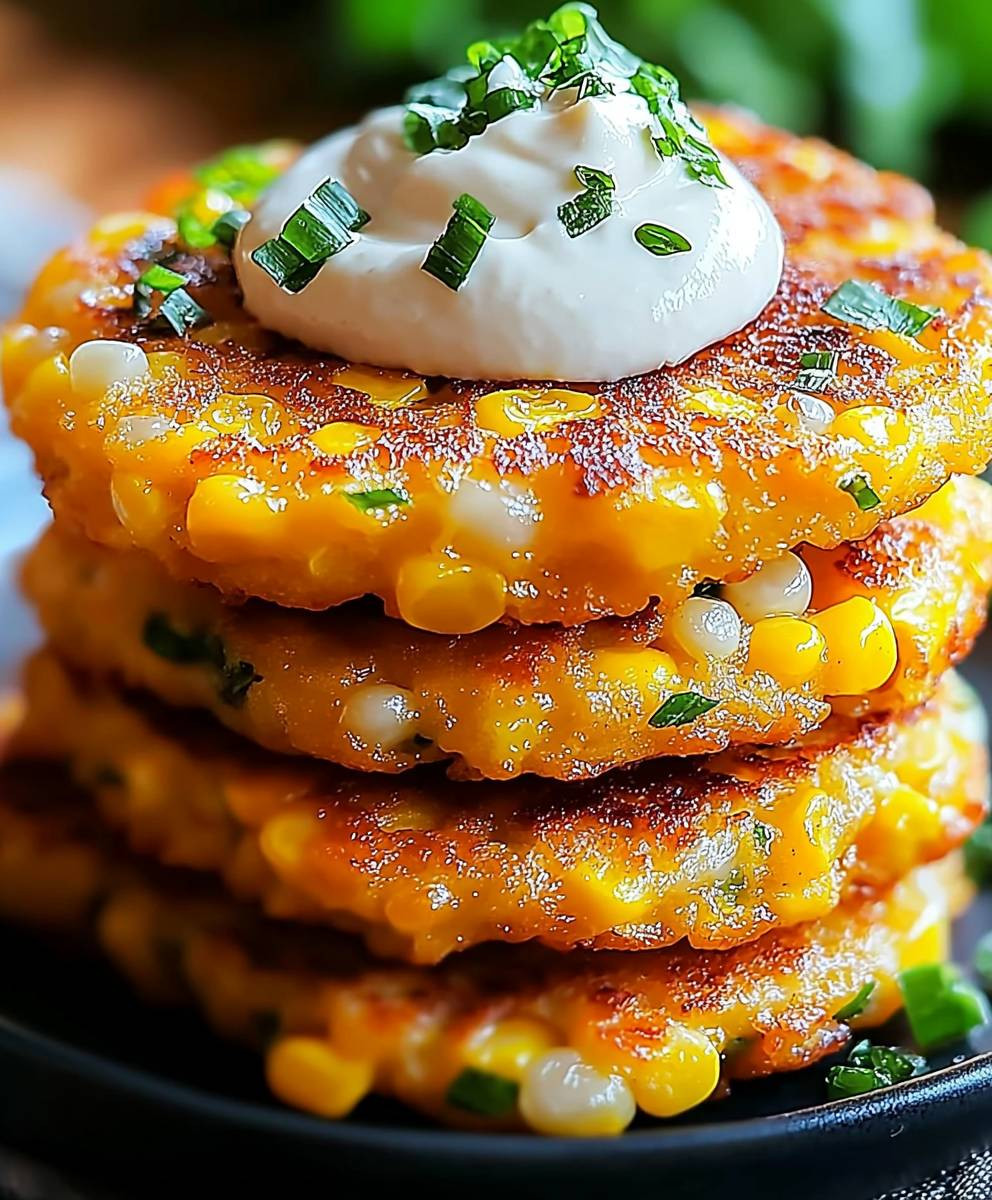 Crispy Cheesy Corn Fritters