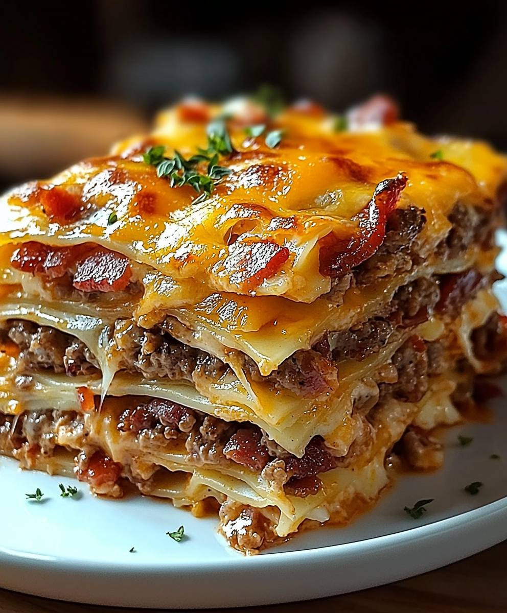 Parmesan Garlic Bacon Lasagna