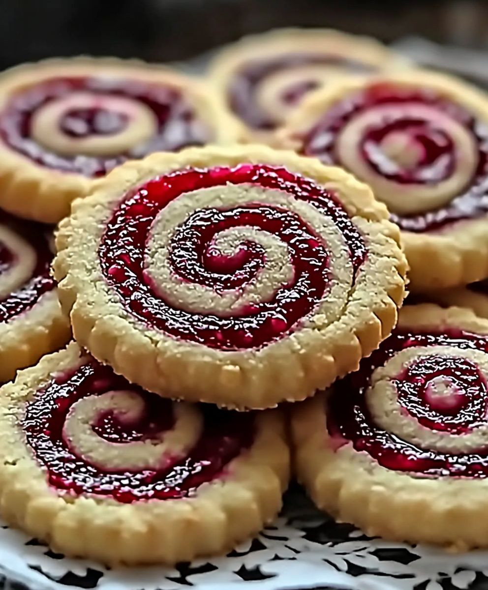 Raspberry Swirl Shortbread Cookies