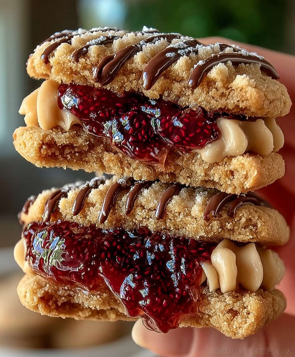 PB and J Stuffed Cookies