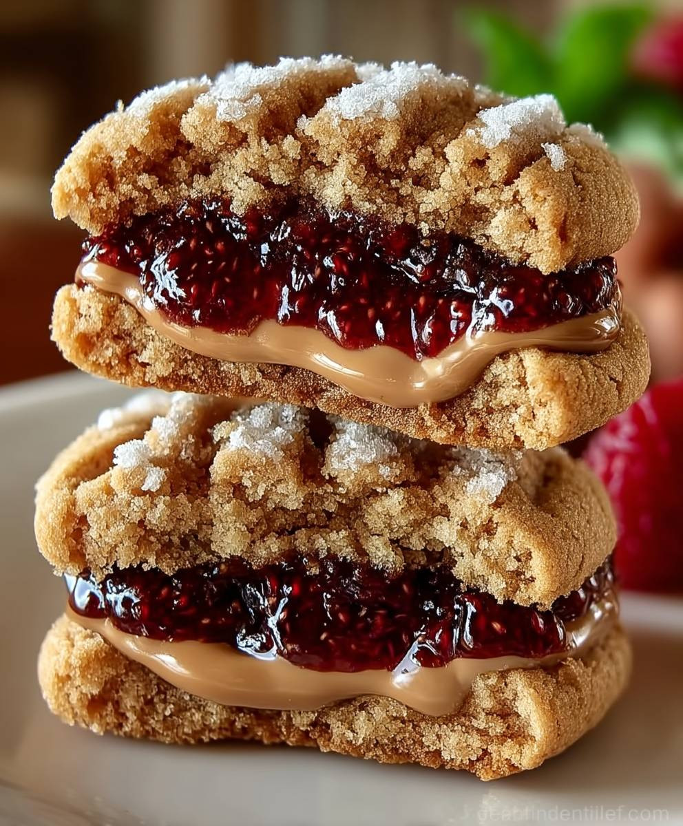 PB and J Stuffed Cookies