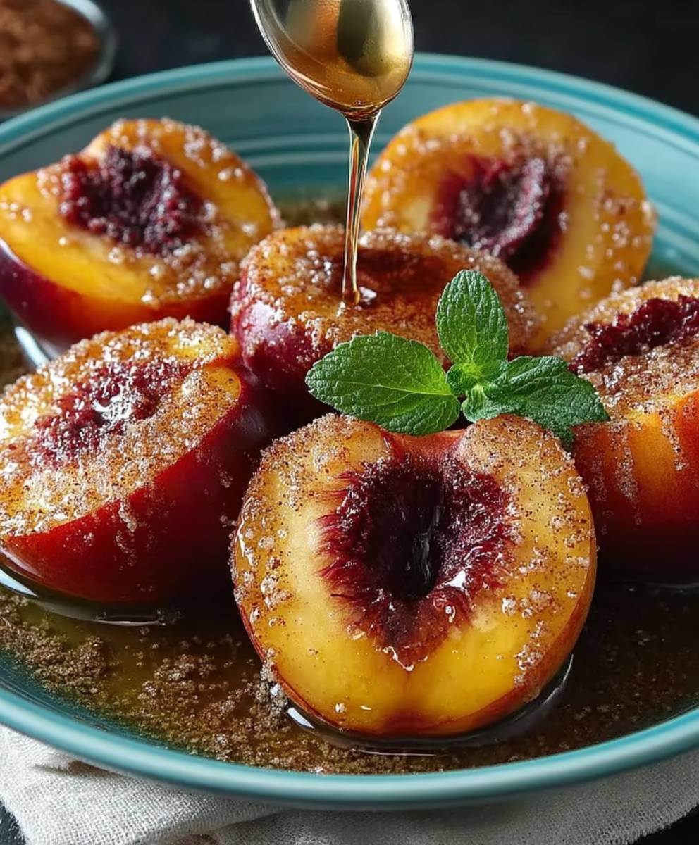 Cinnamon Sugar Baked Peaches