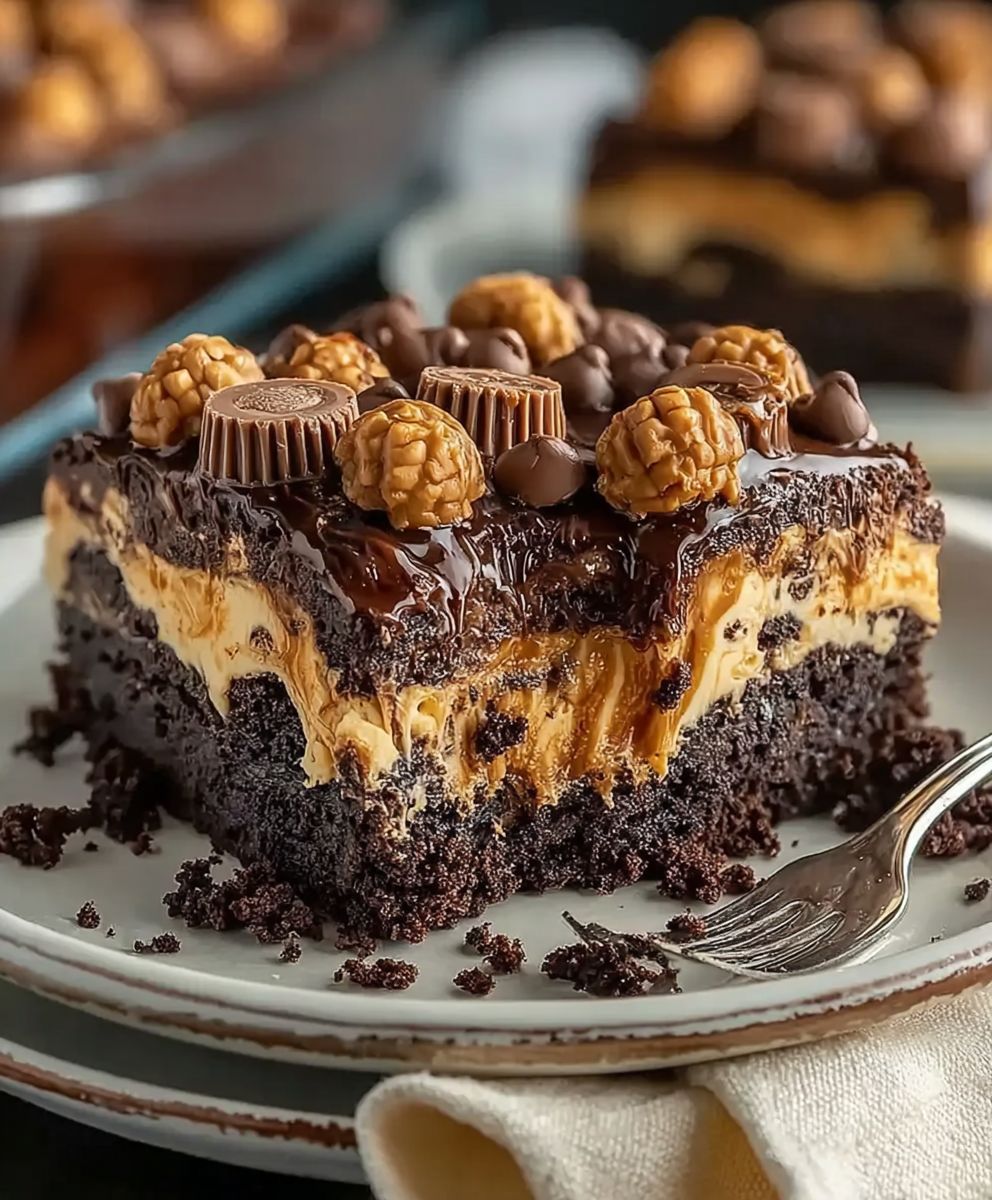 Reeses Peanut Butter Earthquake Cake