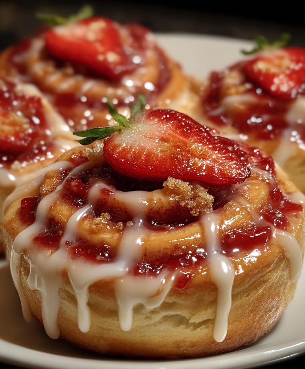 Strawberry Cheesecake Cinnabon Rolls