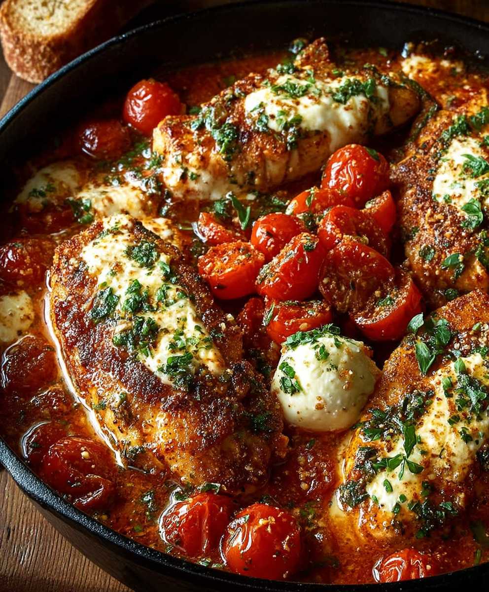 Garlic tomato mozzarella chicken