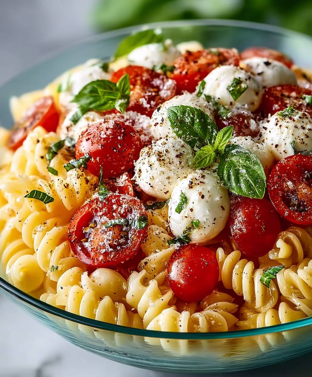 Creamy Caprese Pasta Salad