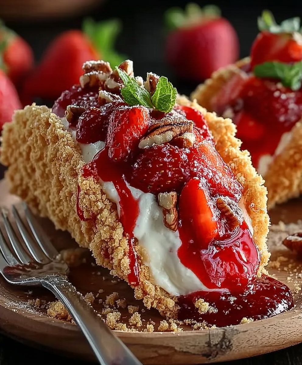 Strawberry Crunch Cheesecake Tacos