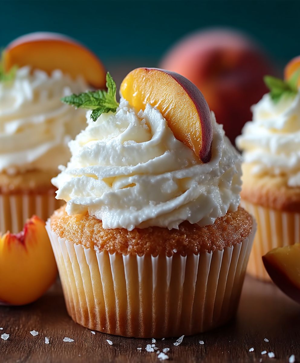 Honey Peach Cream Cheese Cupcakes