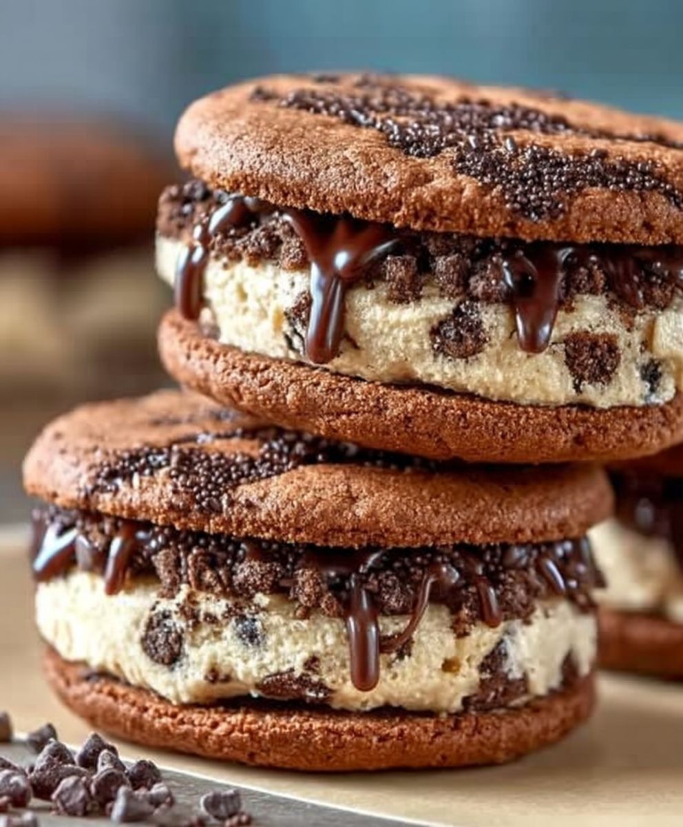 Brownie cookie dough sandwich