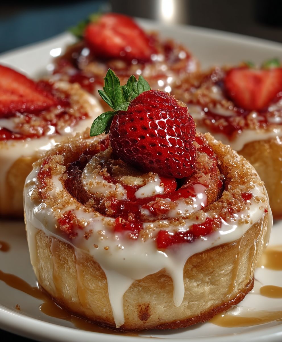 Strawberry Cheesecake Cinnabon Rolls